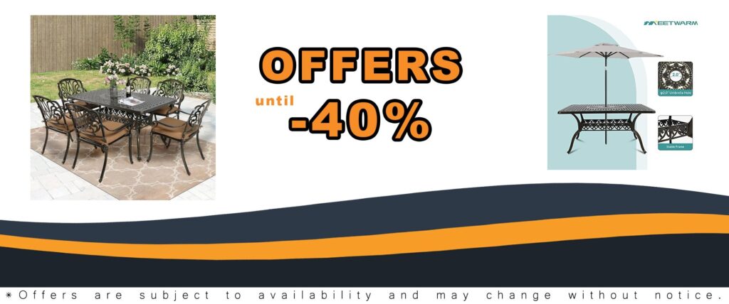 Meetwarm 7-Piece Outdoor Patio Dining Set All Weather Cast Aluminum Conversation Set