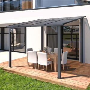 Discover the ultimate outdoor retreat with AECOJOY's 8' x 8' gazebo, featuring a sturdy roof and heavy-duty awnings for decks, backyards, and more. Clearance sale now!