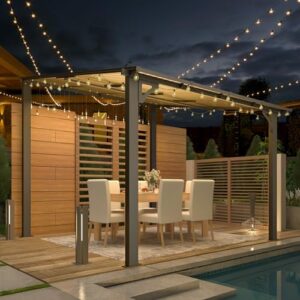 Discover the ultimate outdoor retreat with AECOJOY's 8' x 8' gazebo, featuring a sturdy roof and heavy-duty awnings for decks, backyards, and more. Clearance sale now!