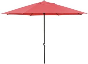Here is the optimized meta description:

"Elevate your outdoor space with this large 13FT UV-protected umbrella featuring 30+ aluminum ribs and a sturdy base, perfect for patios, decks, gardens, and more."