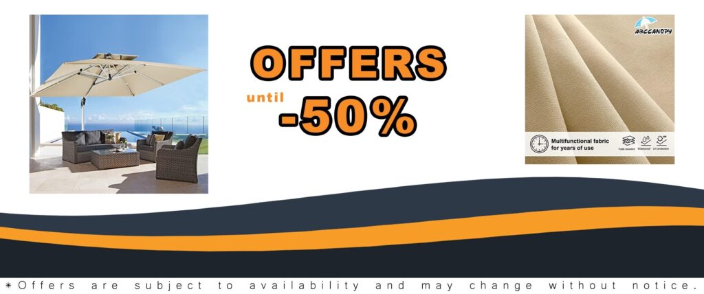 ABCCANOPY 9ft Patio Umbrella Large Windproof Cantilever