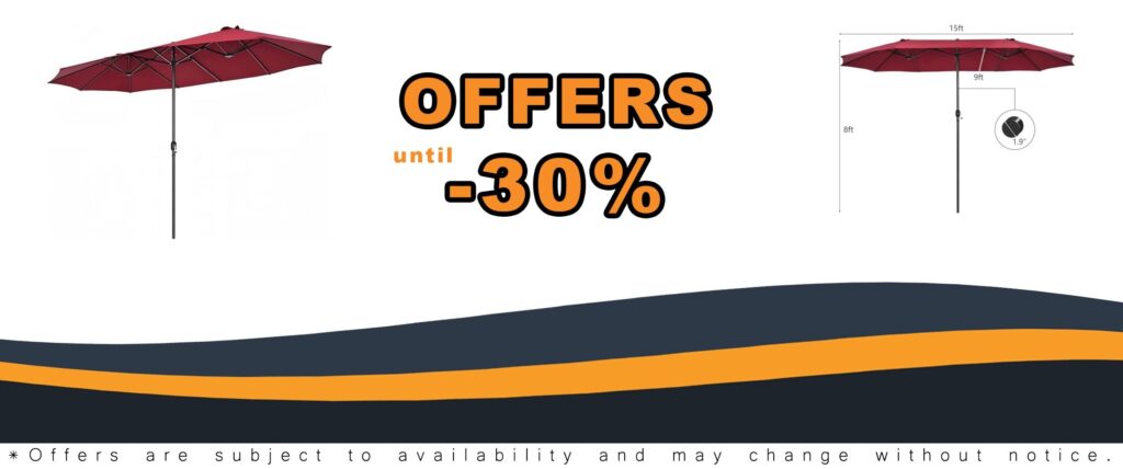 15ft Large Patio Umbrellas Outdoor Double Sided Umbrella
