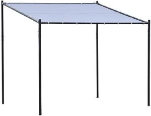 Here is the optimized SEO meta description:

"Create a shaded outdoor retreat with Outsunny's 9' x 10' pergola canopy, featuring durable gray steel and water-resistant fabric. Perfect for gardens, backyards, or poolside gatherings."