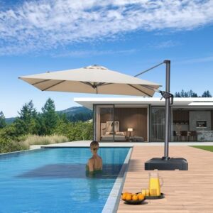 Here is the meta description:

"Stay shaded by your pool with the Purple Leaf 8' x 8' patio umbrella, featuring a 7' high offset design and 360° rotation for maximum coverage. Perfect for hot summer days."