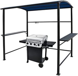 Here is the optimized meta description:

"Transform your outdoor space with Verano Garden Grill Gazebo's 8'L X 4.6'W canopy and metal shelves, perfect for parties and BBQs. Enjoy shade and storage in one elegant setup."