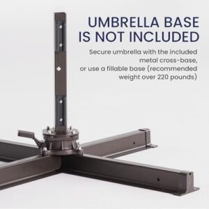 Here is the meta description:

"Elevate your outdoor space with this heavy-duty aluminum patio umbrella, featuring 7-level tilt and 360-degree rotation for perfect shade. Perfect for pool, garden, or deck use."