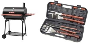 Here is the generated meta description:

"Upgrade your outdoor cooking with the Royal Gourmet CC1830V 30 Barrel Charcoal Grill and Cuisinart CGS-W13 Wooden Handle Tool Set. Perfect for pizza lovers, this deluxe grilling pack includes 13 essential pieces at an unbeatable value."