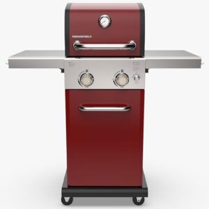 Discover the Permasteel 2-Burner Propane Gas Grill, perfect for outdoor cooking. Features foldable side tables and tool hooks for ultimate convenience.