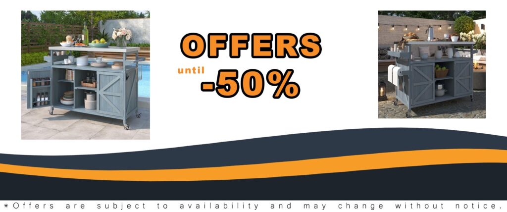 Portable Outdoor Table with Stainless Steel Top and Storage