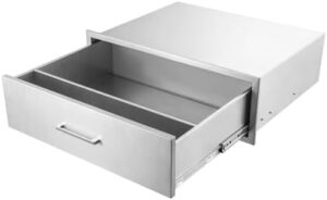 Discover the ultimate outdoor kitchen experience with our stainless steel single BBQ drawers featuring a handle and enclosed built-in flush mount design perfect for grilling and BBQ island use. Get ready to elevate your outdoor cooking!