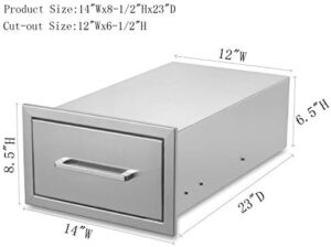 Enhance your outdoor cooking experience with this stainless steel BBQ drawer, featuring a flush mount design and 30" width for easy access to utensils. Perfect for outdoor kitchens and BBQ islands, enjoy meal prep in style!