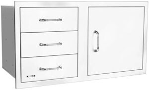 Elevate your outdoor kitchen with Bull Outdoor Products' premium components, featuring a 38" 3-drawer door combo with reveal design for enhanced storage and style. Perfect for BBQ island setup!