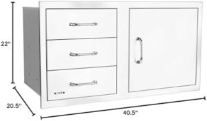 Elevate your outdoor kitchen with Bull Outdoor Products' premium components, featuring a 38" 3-drawer door combo with reveal design for enhanced storage and style. Perfect for BBQ island setup!