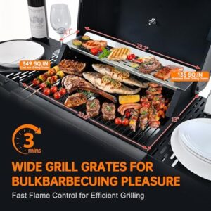 Boost outdoor cooking with the 4 Burner Propane Gas Grill, featuring 40,000 BTUs of stainless steel power for patio, backyard, and garden BBQing.
