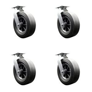 Here is the generated SEO meta description:

"Upgrade your grill game with this industrial-grade BBQ Smoker Grill Flat Free All Terrain Caster Wheel Set, featuring 10-inch maintenance-free solid rubber wheels and 4 swivel casters for easy movement."