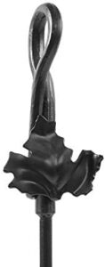 Here is the generated SEO meta description:

"Enhance your home decor with this Maple Leaf 5-piece wrought iron fireplace tool set in graphite. Perfect for cozy evenings, includes poker, tongs, shovel, and log grabber, ideal for any fire pit or hearth."