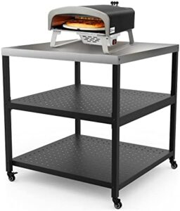 Upgrade your outdoor cooking experience with the Onlyfire Grill Cart 3-Shelf, featuring a large pizza oven stand and modular worktable for kitchen or patio use. Perfect for food prep and serving.