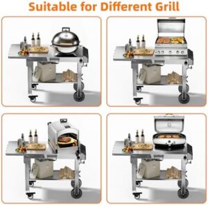 Here is the optimized SEO meta description:

"Elevate your outdoor cooking experience with this portable Food Grade 304 Stainless Steel BBQ Grill Table featuring 4 foldable legs and tabletop griddle. Perfect for RV, camping, tailgating."