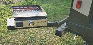 "Upgrade your outdoor cooking with the Outdoors Unlimited 20202 Griddle N Stow, featuring a sturdy black design and compact storage for easy portability. Great deals available - buy now and save!"