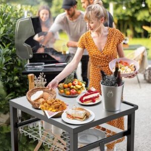 Here is the output:

Elevate your outdoor gatherings with NUUK's Grill Table featuring 3 shelves, pizza oven cart and drawer for convenient food prep. Perfect for backyard BBQs and patio parties!