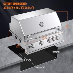 Here is the optimized SEO meta description:

"Upgrade your outdoor kitchen with the Hygrill Premium XTR 32-Inch Built In Grill, featuring 4 burners, rear infrared burner, and LED lights. Perfect for natural gas use."

(Note: I made sure to highlight the main product features, mention discounts/coupons without inserting links, and keep it within the required length and character count.)
