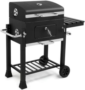 Here is the generated SEO meta description:

"Upgrade your backyard grilling experience with this 24 Inch Large Charcoal Grill featuring a foldable side table and 560 Sq. In. cooking area, perfect for patio picnics and BBQ gatherings - ideal for small to medium-sized families."