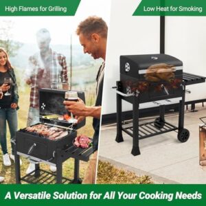 Here is the generated SEO meta description:

"Upgrade your backyard grilling experience with this 24 Inch Large Charcoal Grill featuring a foldable side table and 560 Sq. In. cooking area, perfect for patio picnics and BBQ gatherings - ideal for small to medium-sized families."