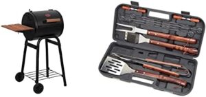 "Sear and serve with ease using the Patio Pro Charcoal Grill and Cuisinart Deluxe Pizza Grilling Pack, featuring 13 pieces for a complete grilling experience. Limited-time discounts available on this combo set!"