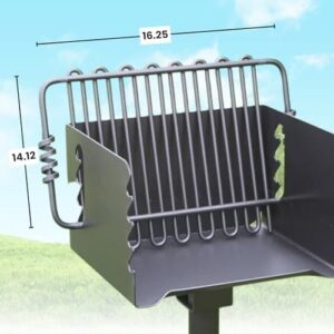 Perfect for camping trips or backyard gatherings, the CBP-135 Charcoal Grill features a park-style design with swivel, 2 grill surfaces and adjustable vents for optimal grilling.