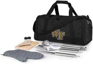 "Grill in style with the PICNIC TIME NCAA BBQ Kit, a comprehensive cooler tote featuring barbecue accessories for your next outdoor gathering. Includes everything you need to host a successful backyard bash!"