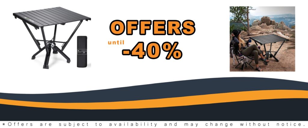 Folding Camping Table with 380 LBS Load Capacity and Durable Aluminum Frame
