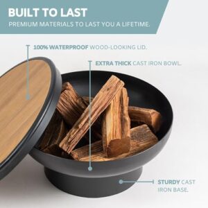 Enchant your outdoor gatherings with this heavy-duty fire pit table featuring an extra thick cast iron bowl and modern design. Perfect for patio use.