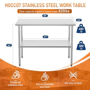 Transform your food prep and work experience with this stainless steel utility table featuring an adjustable undershelf for maximizing kitchen or garage space. Perfect for outdoor BBQs, laundry, or commercial use.