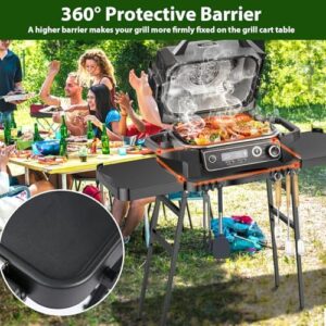 Elevate your outdoor cooking with the Ninja Woodfire Grill Stand, compatible with multiple brands. Ideal for griddles, pizza ovens, and air fryers. 51in space for a perfect fit. Adjust height to suit your needs. Perfect grill companion! (146 characters)