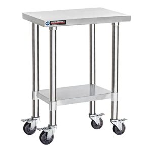 Elevate your commercial kitchen with the DuraSteel NSF stainless steel cart, featuring a heavy-duty rolling design and undershelf for efficient food prep. Perfect for restaurants, laundry, or side mixer stands, this metal utility cart ensures durability and convenience. Up to 50% off!