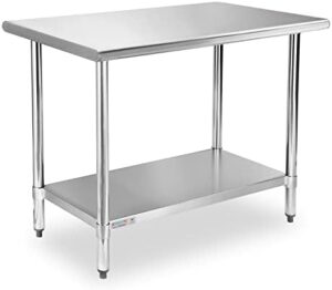 Elevate your kitchen workflow with the Stableink NSF Stainless Steel Table, featuring adjustable undershelf for organized storage. Perfect for commercial kitchens, restaurants, and garages, this durable table measures 24x36 inches.