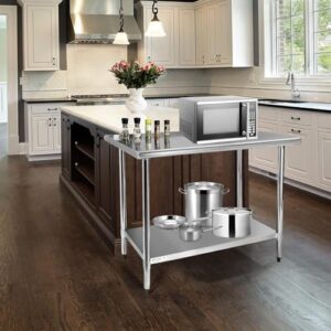 Elevate your kitchen workflow with the Stableink NSF Stainless Steel Table, featuring adjustable undershelf for organized storage. Perfect for commercial kitchens, restaurants, and garages, this durable table measures 24x36 inches.