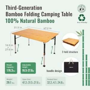 Discover the KingCamp Bamboo Folding Table, a portable outdoor wonder! Adjust height, compact & lightweight design perfect for camping, picnics, RV trips and more. Perfect for families or friends on-the-go.