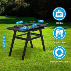 Unlock the ultimate grilling experience with Ninja Woodfire's adjustable grill stand. Perfect for OG700, OG800, and OG900 series pizza ovens, this portable cart table features a folding shelf for extra storage.