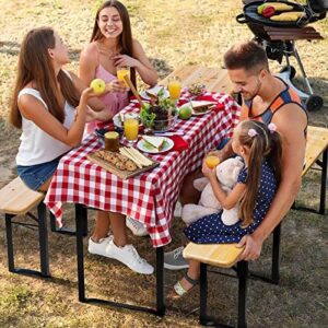 Here is the optimized SEO meta description:

"Upgrade your outdoor gatherings with VINGLI's folding picnic tables and benches, featuring weather-resistant wooden construction and carrying handles for easy transport. Perfect for camping, BBQs or backyard events."