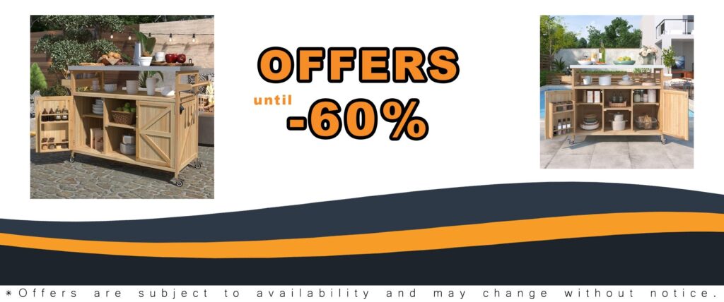 Outdoor Grill Cart with Stainless Steel Top and Locking Storage