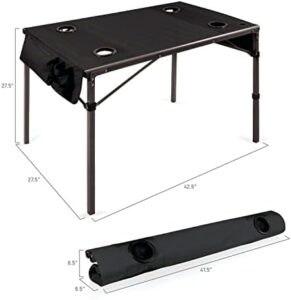 Perfect portable companion for outdoor adventures: PICNIC TIME NCAA Travel Table, folding design, carry bag included, ideal for camping or tailgating events.