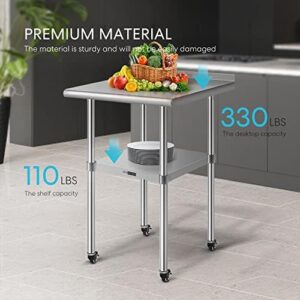Elevate your culinary space with VIVOHOME's stainless steel work table featuring a backslash, perfect for restaurants, hotels, and homes. Get ready to prep like a pro!