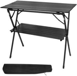 Here is the generated SEO meta description:

"Stay organized at outdoor gatherings with AREFFA's double-layer folding table, made of lightweight aluminum and featuring a carry bag. Perfect for BBQs, camping & picnic adventures!"