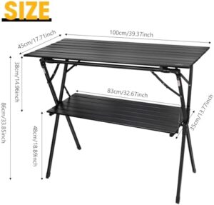 Here is the generated SEO meta description:

"Stay organized at outdoor gatherings with AREFFA's double-layer folding table, made of lightweight aluminum and featuring a carry bag. Perfect for BBQs, camping & picnic adventures!"