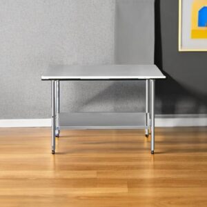 Elevate your kitchen prep game with the ROCKPOINT Stainless Steel Table, featuring a 24x48 inch NSF metal surface, adjustable under shelf, and heavy-duty construction for commercial-grade performance in restaurants, homes, and hotels.