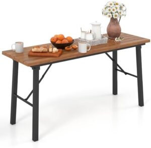 Here is the optimized SEO meta description:

"Portable and compact, this HappyGrill Acacia Wood Picnic Table with Metal Frame offers a versatile dining solution for indoor and outdoor activities. Perfect for camping, BBQs, or backyard gatherings."