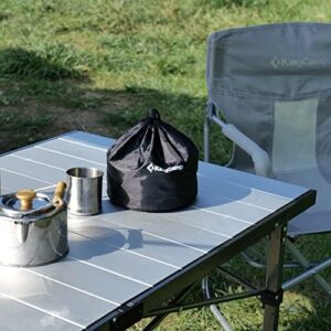 Discover the ultimate camping experience with KingCamp's folding table, featuring aluminum construction, lightweight design and compact roll-up for easy transport. Perfect for indoor or outdoor picnics and backyard gatherings!