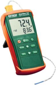 Here is your optimized SEO meta description:

"Accurate temperature readings with the Extech EA11A thermometer, featuring a single input and easy-to-read display. Ideal for DIY projects and professional use."