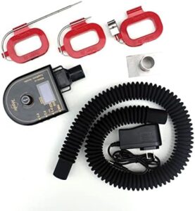 Here is the generated SEO meta description:

"Regulate temperatures with precision using TempMaster's Automatic BBQ Smoker Temperature Controller, perfect for Big Green Egg, Akorn Jr, Pit Boss, Blaze, Primo, and Small Vent Ceramic Kamado grills. Includes free grill adapter, carry case, and smartphone app."